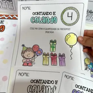 Contando e colando- Presente de Aniversário